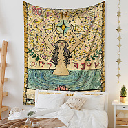 Tarot Tapestry, Polyester Bohemian Wall Hanging Tapestry, for Bedroom Living Room Decoration, Rectangle, The Star XVII, 2000x1500mm(PW23040455482)