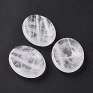 Oval Natural Quartz Crystal Thumb Worry Stone for Anxiety Therapy, 45.5x35.5x8.5mm(G-P486-03C)