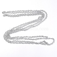 Aluminium Curb Chain, Unwelded, Platinum, Links: 10x7x2mm, 3m/bag(CHA-WH0003-04P)