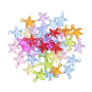 Transparent Acrylic Pendants, Starfish, Mixed Color, 27~27.5x24.5x5mm, Hole: 3mm, 100pcs/bag(TACR-YW0001-16)