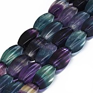 Natural Fluorite Beads Strands, Twist, 17~17.5x8mm, Hole: 0.8mm, about 23pcs/strand, 15.75 inch(40cm)(G-O170-170)