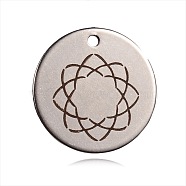 Spray Painted Stainless Steel Pendants, Flat Round with Star Pattern, Peru, 20x1mm, Hole: 1mm(STAS-F078-11P)