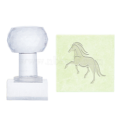 Plastic Stamps, DIY Soap Molds Supplies, Square, Horse Pattern, 38x38mm(DIY-WH0350-068)