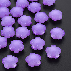 Imitation Jelly Acrylic Beads, Flower, Faceted, Dark Orchid, 17x17.5x10mm, Hole: 2mm, about 340pcs/500g(MACR-S373-87-E04)