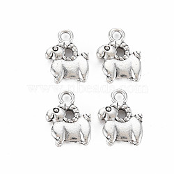 Tibetan Style Alloy Charms, Cadmium Free & Lead Free, Sheep, Antique Silver, 14.5x11x2.5mm, Hole: 2mm, about 870pcs/1000g(TIBEP-N011-008)
