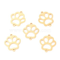 Stainless Steel Links Connectors, Dog Paw Print, Golden, 15x13x1.1mm, Hole: 1.2mm(STAS-O142-17G)