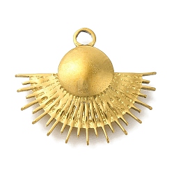 304 Stainless Steel Pendants, Sun Charm, Real 18K Gold Plated, 18x21x3mm, Hole: 2mm(STAS-Z092-01G-05)