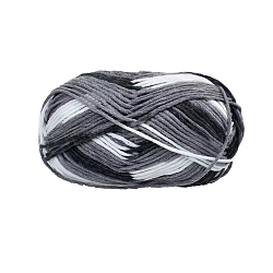 6-Ply Milk Cotton Knitting Acrylic Fiber Yarn, for Weaving, Knitting & Crochet, Segment Dyed, Dark Gray, 3mm, about 174.98 Yards(160m)/Skein(PW-WG74479-19)