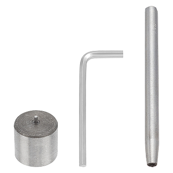 Steel Leather Puncher Hole Drilling Tool, for Leather Belt Grommet Eyelet Mounting, Stainless Steel Color, 2.6x2.4cm