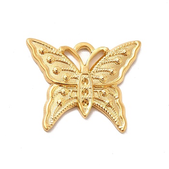 Ion Plating(IP) 304 Stainless Steel Pendant Rhinestone Settings, Butterfly, Real 18K Gold Plated, Fit For 1.2mm Rhinestone, 20x24.5x2mm, Hole: 2x3mm