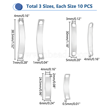 Unicraftale 30pcs 3 styles 304 & 201 breloques de connecteur en acier inoxydable(STAS-UN0055-51)-3