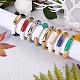 Imitation Jade and Wooden Chunky Curved Tube Beads Stretch Bracelets Set(BJEW-SW00018)-4