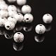 6mm Silver Color Plated Brass Textured Beads(X-EC248-S)-2
