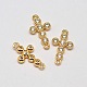 Cross Brass Micro Pave AAA Cubic Zirconia Pendants(X-ZIRC-L050-04G-NR)-1