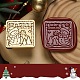 Tête de tampon en laiton pour sceau de cire sur le thème de Noël(TOOL-R125-04A)-1