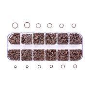 1 Box Iron Jump Rings, Open Jump Rings, Nickel Free, Red Copper, 18~21 Gauge, 4~10x0.7~1mm, Inner Diameter: about 2.6mm/3.6mm/4.6mm/5.6mm/6.6mm/8.6mm, about 58g/box(IFIN-X0005-R-NF-B)