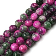 Jade Beads Strands, Natural White Jade, Dyed, Round, Colorful, 8mm, Hole: 1mm, about 51pcs/strand, 15.7 inch(G-D264-8mm-XH18)