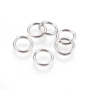 304 Stainless Steel Open Jump Rings, Stainless Steel Color, 10x1.4mm, Inner Diameter: 7mm, 800pcs/bag(STAS-P212-25P-09)