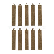 Metal Tags, Brass Stamping Blank Tag Pendants, Rectangle, Antique Bronze, 41x7x0.5mm, Hole: 1mm(X-KK-N0001-07AB)