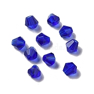 Glass Imitation Austrian Crystal Beads, Faceted, Diamond, Medium Blue, 4x4mm, Hole: 0.7mm(GLAA-H024-13B-31)