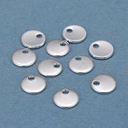 304 Stainless Steel Charms, Stamping Blank Tag, Flat Round, Silver, 6x0.8mm, Hole: 1.2mm(X-STAS-H436-66S-6mm)