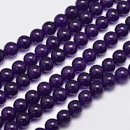 Natural Malaysia Jade Bead Strands, Dyed, Round, Indigo, 8mm, Hole: 1.0mm, about 48pcs/strand, 15 inch(G-A146-8mm-A01)