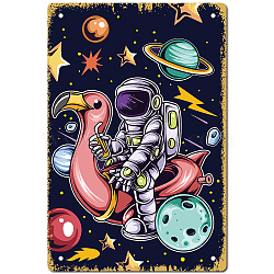 Tinplate Sign Poster, Vertical, for Home Wall Decoration, Rectangle, Space Theme Pattern, 300x200x0.5mm(AJEW-WH0157-449)
