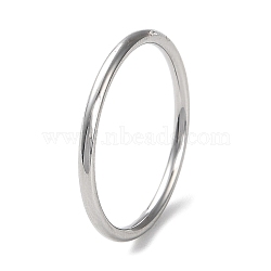 304 Stainless Steel Simple Plain Band Finger Ring for Women Men, Stainless Steel Color, 1.7mm, Inner Diameter: 19.7mm(RJEW-F152-01G-P)