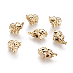 Alloy Beads, Long-Lasting Plated, Elephant, Golden, 11.5x6x11mm, Hole: 1.8mm(X-KK-G365-01G)