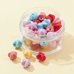 50Pcs 6 Colors Opaque Acrylic Beads, Star, Mixed Color, 11x11.5x10mm, Hole: 2.5mm, 50pcs/box(MACR-FS0001-58)