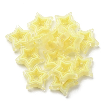 Acrylic Beads, Bead in Bead, Star, Champagne Yellow, 21.5x22x6mm, Hole: 3mm, about 280pcs/500g