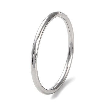 304 Stainless Steel Simple Plain Band Finger Ring for Women Men, Stainless Steel Color, 1.7mm, Inner Diameter: 19.7mm