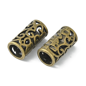 Tibetan Style European Beads, Large Hole Beads, Lead Free & Cadmium Free & Nickel Free, Antique Bronze, Column, 11mm in diameter, 21.5mm thick, hole:8mm