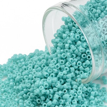 TOHO Round Seed Beads, Japanese Seed Beads, (55) Opaque Turquoise, 11/0, 2.2mm, Hole: 0.8mm, about 1103pcs/10g