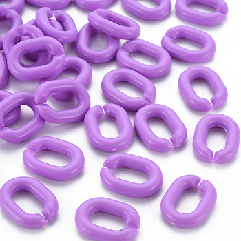 Opaque Acrylic Linking Rings, Quick Link Connectors, For Jewelry Chains Making, Frosted, Oval, Dark Orchid, 19.5x15x5mm, Inner Diameter: 6x11
mm