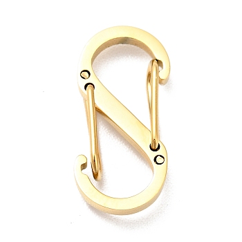 304 Stainless Steel Push Gate Snap Key Clasps, Double Opening Keychain Clasps, Golden, 15x7x3.5mm, Inner Diameter: 5.5x4.5mm