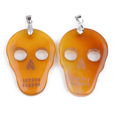 Halloween Themed Natural Agate Big Pendants(G-S359-181A)-2