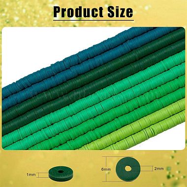 10 Stränge 5 Farben flache runde handgemachte Polymer Clay Perlen(CLAY-SZ0002-02B)-2