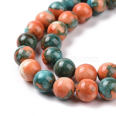 Synthetic Ocean White Jade Round Bead Strands(G-M165-8mm-04)-3