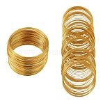 200 Circles Steel Memory Wire, for Collar Necklace/Wrap Bracelets Making, Golden, 22 Gauge, 0.6mm, 60mm inner diameter(TWIR-YW0001-05G)