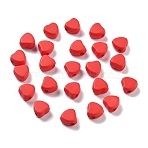 Opaque Acrylic Beads, Dying, Heart, Red, 7x7x4mm, Hole: 1.6mm, about 3200pcs/500g(MACR-C034-01H)