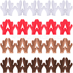 40Pcs 4 Colors Plush Antler Snowman Hand Branch, Christmas Snowman Making Accessories, Mixed Color, 60x32.5x7mm, 10pcs/color(DOLL-GF0001-09)