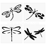 8 Sheets 4 Styles PET Waterproof Car Stickers, Self-Adhesive Decals, for Vehicle Decoration, Dragonfly Pattern, 58~110x45~110x0.1mm, 2 sheets/style(STIC-GF0001-10B)