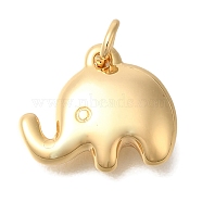 Brass Pendants, Elephant Charms, with Jump Ring, Real 18K Gold Plated, 12x14.5x4.5mm, Hole: 3.5mm(KK-K388-51G)