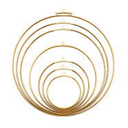 7 Sets 7 Style Ring Brass Car Hanging Pendant Decorations, with Tube Beads, for Car Decoration Accessories, Golden, 40~120x1.5mm, 1 set/style(DIY-CA0005-52)