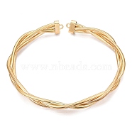 Iron Braided Round Snake Chains Choker Necklaces, Adjustable Stretch Necklaces for Men Women, Golden, 17.72x0.20~0.32 inch(45x0.5~0.8cm), Inner Diameter: 4.49 inch(11.4cm)(NJEW-T016-03G)