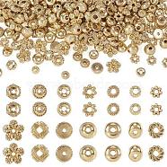 210Pcs 14 Styles Rack Plating Alloy Spacer Beads, Mixed Shapes, Light Gold, 4~7x1.2~3.5mm, Hole: 0.8~1.5mm, 15pcs/style(FIND-TA0002-69)