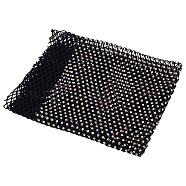 Stretch Mesh Fabric Elastic Net, with Rhinestone, for Clothing Making Party Decorations, Black, 400x300mm(DIY-WH0622-187A)