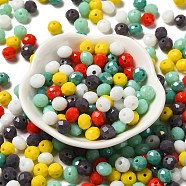 Glass Beads, Faceted, Rondelle, Mixed Color, 8x6mm, Hole: 1mm, about 145pcs/60g(EGLA-A034-SM8mm-43)