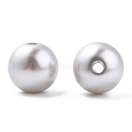 Spray Painted ABS Plastic Imitation Pearl Beads, Round, Gainsboro, 10x9.5mm, Hole: 2mm, about 1040 pcs/500g(OACR-T015-05C-03)